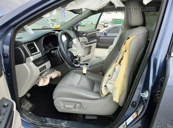 5TDDKRFH8GS307811 2016 TOYOTA HIGHLANDER Blue წინა სალონის ხედი