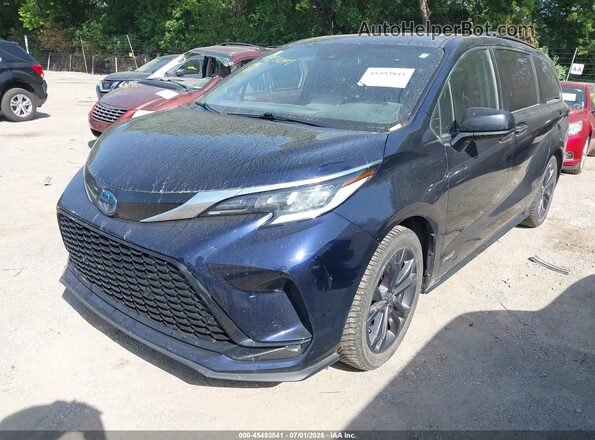5TDDRKEC2MS028097 2021 TOYOTA SIENNA Dark Blue Առջևի ձախ երեք քառորդ տեսարան