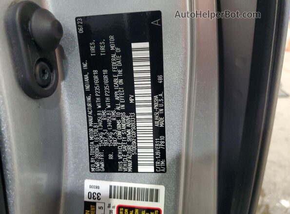 5TDDSKFC0PS093313 2023 TOYOTA SIENNA Silver VIN sticker view