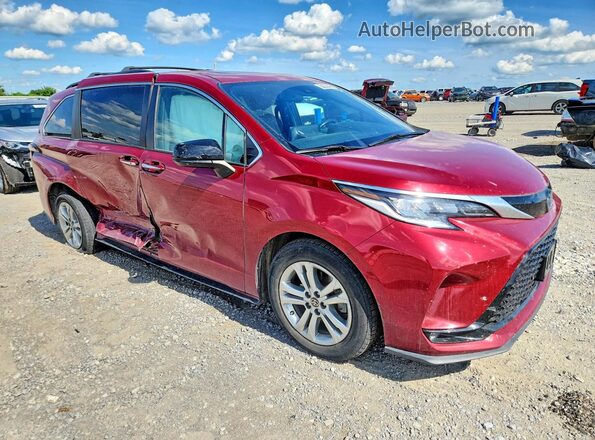 5TDDSKFC2NS055059 2022 TOYOTA SIENNA Burgundy Delantero derecho