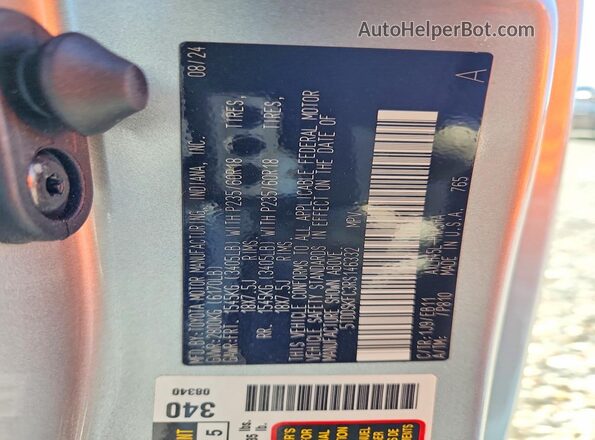 5TDDSKFC3RS146332 2024 TOYOTA SIENNA Silver Widok naklejki z numerem VIN