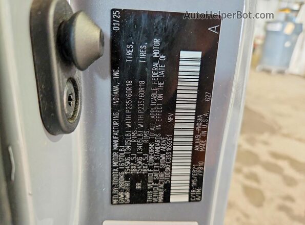 5TDDSKFC3SS169261 2025 TOYOTA SIENNA Gray VIN sticker view