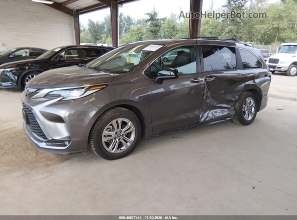5TDDSKFC5NS060496 2022 TOYOTA SIENNA Gray წინა მარცხენა ხედი სამი მეოთხედიდან
