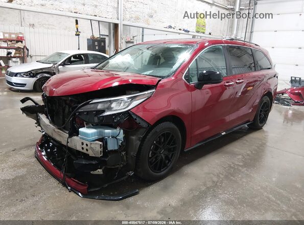 5TDDSKFC7PS085161 2023 TOYOTA SIENNA Burgundy Առջևի ձախ երեք քառորդ տեսարան