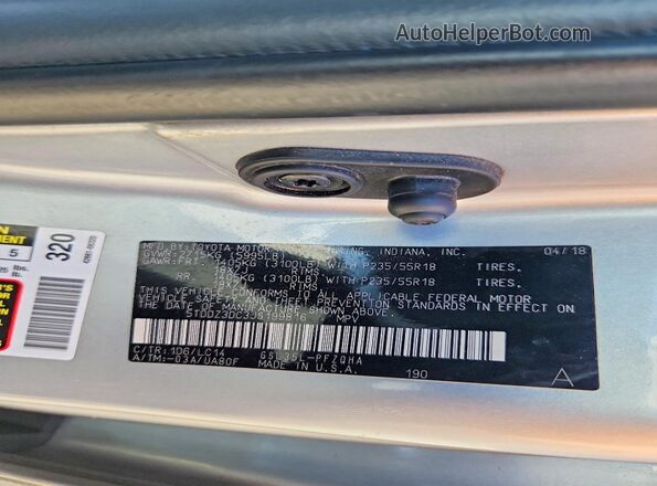 5TDDZ3DC3JS199816 2018 TOYOTA SIENNA Silver Widok naklejki z numerem VIN