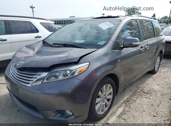 5TDDZ3DC4HS171937 2017 TOYOTA SIENNA Gray წინა მარცხენა ხედი სამი მეოთხედიდან