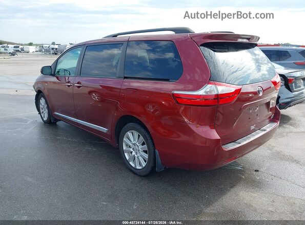 5TDDZ3DC9HS161064 2017 TOYOTA SIENNA Red Rear left