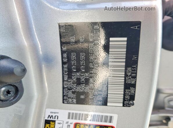 5TDDZRBH4LS009946 2020 TOYOTA HIGHLANDER Silver Панорамний вид салону 360°