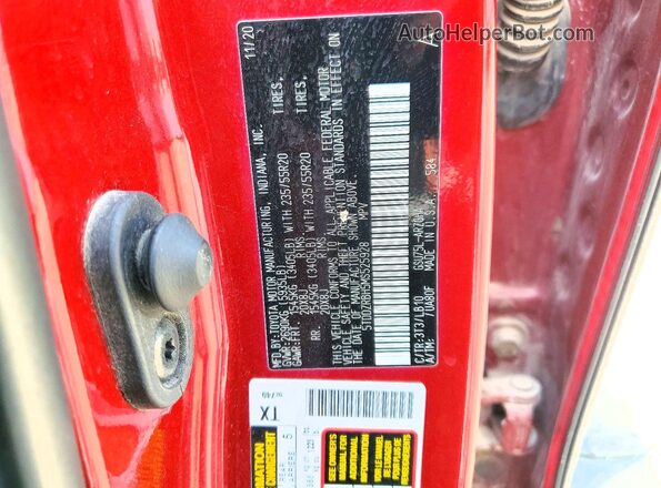 5TDDZRBH5MS525928 2021 TOYOTA HIGHLANDER Красный Вид подкапотного пространства