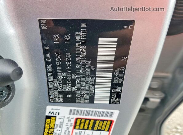 5TDDZRBH7LS031231 2020 TOYOTA HIGHLANDER Silver VIN კოდის სტიკერის ხედი