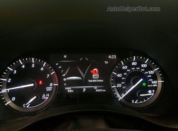 5TDDZRBH9LS014480 2020 TOYOTA HIGHLANDER White ხელსაწყოთა პანელის ხედი
