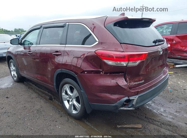5TDDZRFH2HS474887 2017 TOYOTA HIGHLANDER Бордовый Задняя левая четверть