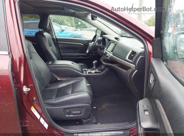 5TDDZRFH2HS474887 2017 TOYOTA HIGHLANDER Бордовый Вид салона спереди