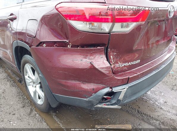5TDDZRFH2HS474887 2017 TOYOTA HIGHLANDER Бордовый Вид спереди