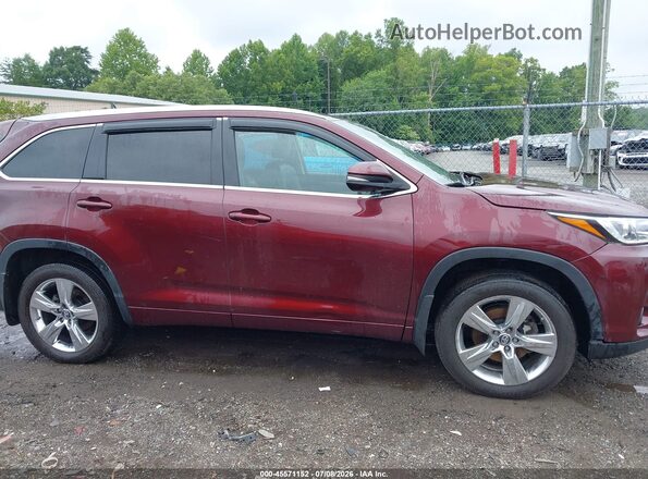 5TDDZRFH2HS474887 2017 TOYOTA HIGHLANDER Бордовый Вид задней части салона