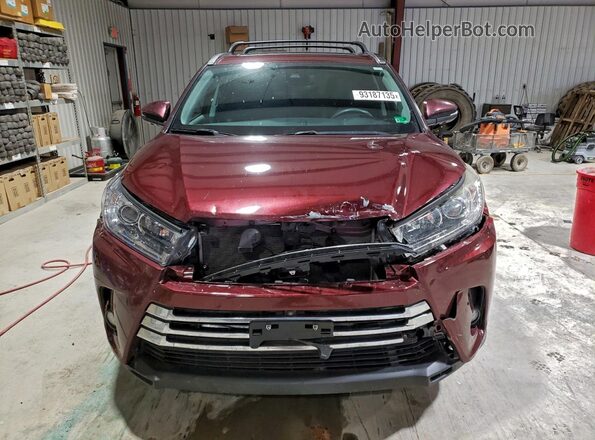 5TDDZRFH2JS843771 2018 TOYOTA HIGHLANDER Burgundy Widok z przodu