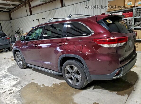 5TDDZRFH2JS843771 2018 TOYOTA HIGHLANDER Burgundy Tył lewy