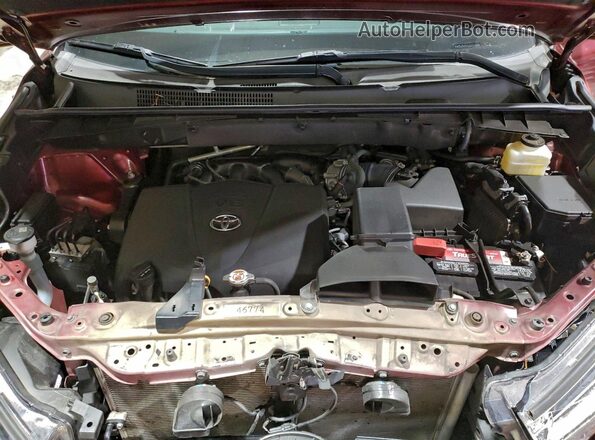 5TDDZRFH2JS843771 2018 TOYOTA HIGHLANDER Burgundy Widok komory silnika