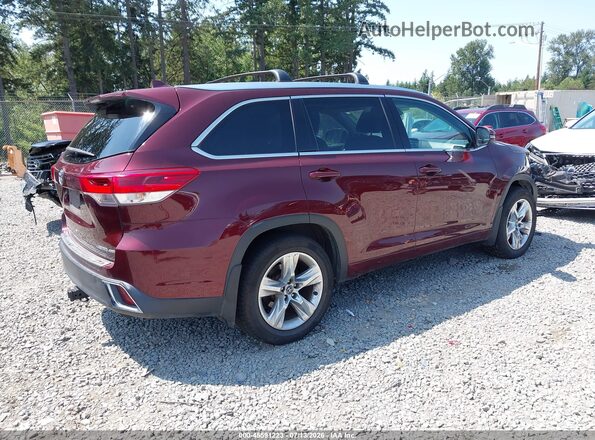 5TDDZRFH3HS368982 2017 TOYOTA HIGHLANDER Maroon უკანა მარჯვენა