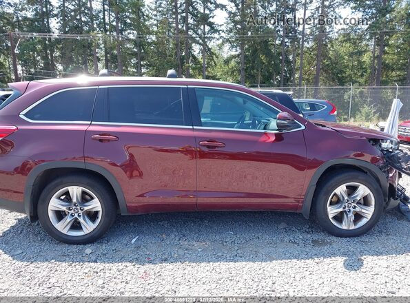 5TDDZRFH3HS368982 2017 TOYOTA HIGHLANDER Maroon უკანა სალონის ხედი
