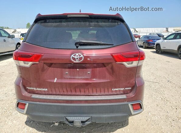 5TDDZRFH4HS363175 2017 TOYOTA HIGHLANDER Бордовый Вид сзади