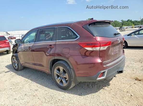 5TDDZRFH4HS363175 2017 TOYOTA HIGHLANDER Бордовый Задняя левая четверть