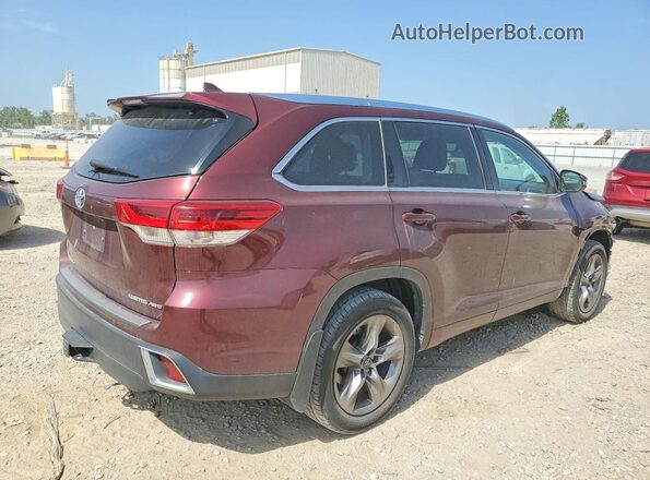 5TDDZRFH4HS363175 2017 TOYOTA HIGHLANDER Бордовый Задняя правая четверть