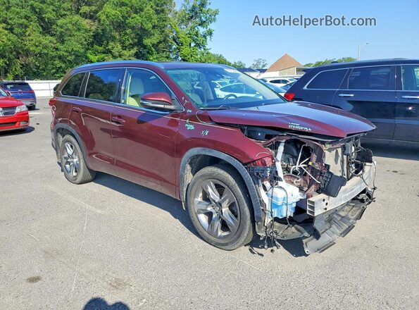 5TDDZRFH6KS705328 2019 TOYOTA HIGHLANDER Темно-бордовый Передняя правая четверть