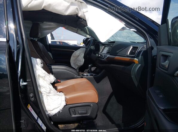 5TDDZRFH6KS722839 2019 TOYOTA HIGHLANDER Black Widok wnętrza z przodu