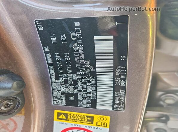 5TDDZRFH8HS446317 2017 TOYOTA HIGHLANDER Brown VIN კოდის სტიკერის ხედი