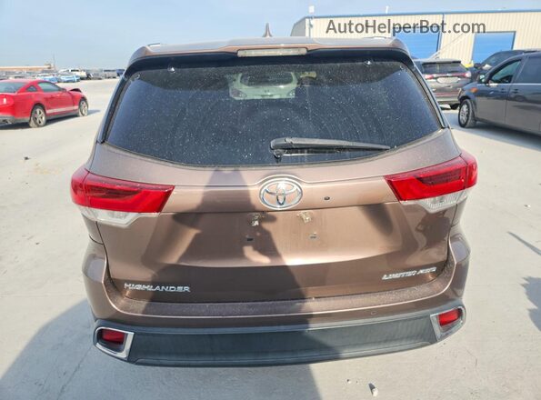 5TDDZRFH8HS446317 2017 TOYOTA HIGHLANDER Brown უკანა ხედი