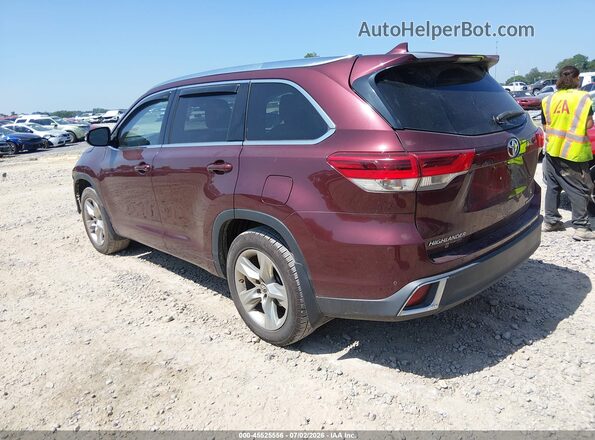 5TDDZRFH8JS910597 2018 TOYOTA HIGHLANDER Темно-бордовый Задняя левая четверть