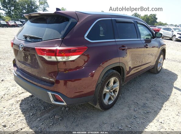 5TDDZRFH8JS910597 2018 TOYOTA HIGHLANDER Темно-бордовый Задняя правая четверть