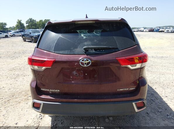 5TDDZRFH8JS910597 2018 TOYOTA HIGHLANDER Темно-бордовый 