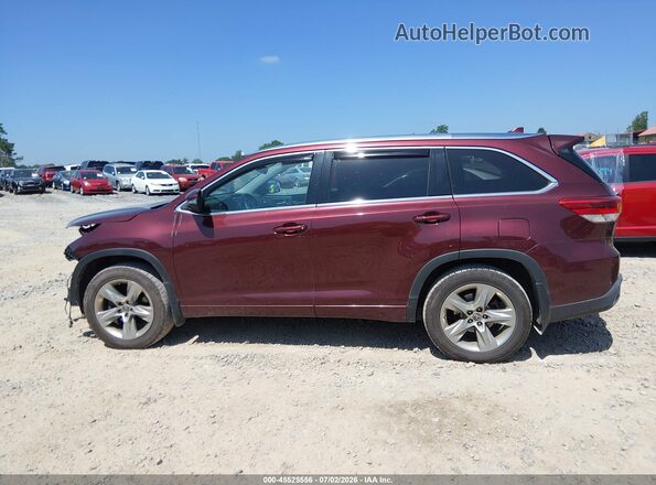 5TDDZRFH8JS910597 2018 TOYOTA HIGHLANDER Темно-бордовый 