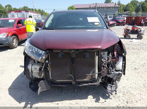 5TDDZRFH8JS910597 2018 TOYOTA HIGHLANDER Темно-бордовый Вид задней части салона
