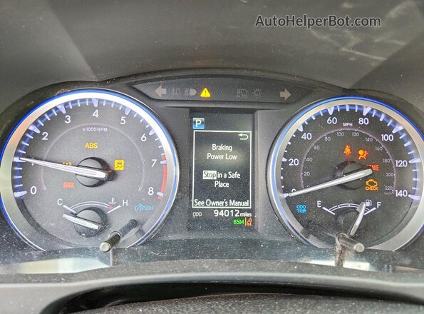5TDDZRFH8KS995748 2019 TOYOTA HIGHLANDER White Instrument cluster view