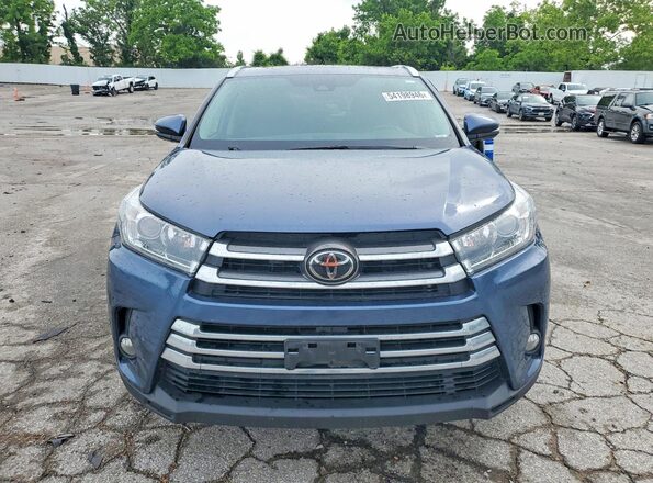 5TDDZRFH9JS887847 2018 TOYOTA HIGHLANDER Blue Вид спереду