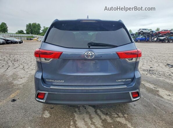 5TDDZRFH9JS887847 2018 TOYOTA HIGHLANDER Blue Вид ззаду