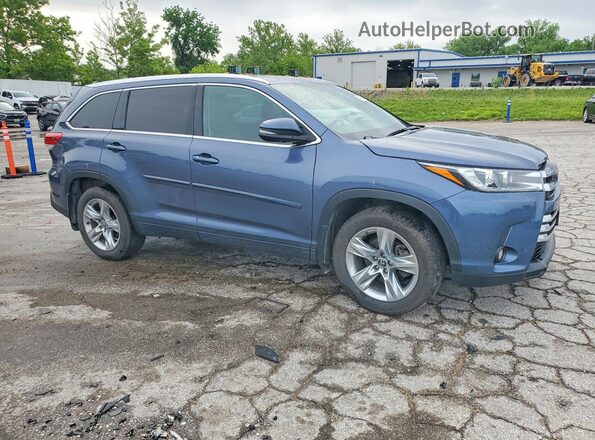 5TDDZRFH9JS887847 2018 TOYOTA HIGHLANDER Blue Передня права чверть