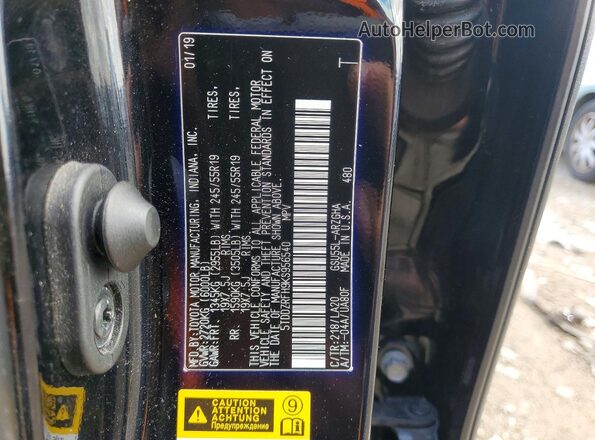 5TDDZRFH9KS956540 2019 TOYOTA HIGHLANDER Black 360 interior view