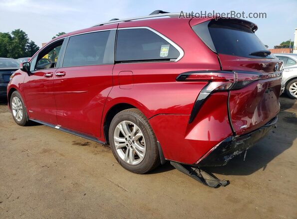 5TDESKFC0MS011872 2021 TOYOTA SIENNA Maroon Задня ліва чверть