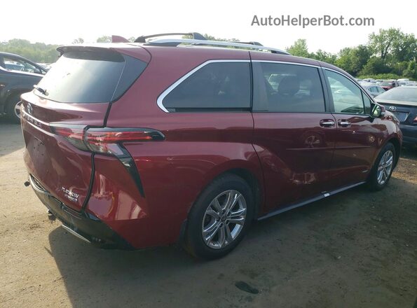 5TDESKFC0MS011872 2021 TOYOTA SIENNA Maroon Задня права чверть