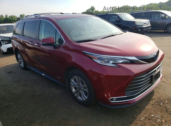 5TDESKFC0MS011872 2021 TOYOTA SIENNA Maroon Передня права чверть