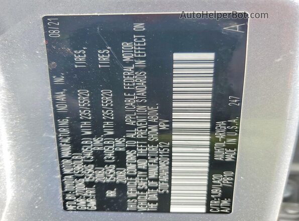 5TDFARAHXMS011512 2021 TOYOTA HIGHLANDER Silver Vista interior de 360 grados