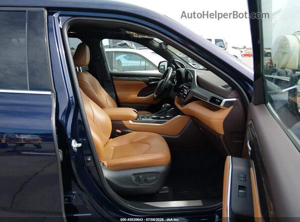 5TDFZRAH0MS072148 2021 TOYOTA HIGHLANDER Dark Blue Вид салона спереди