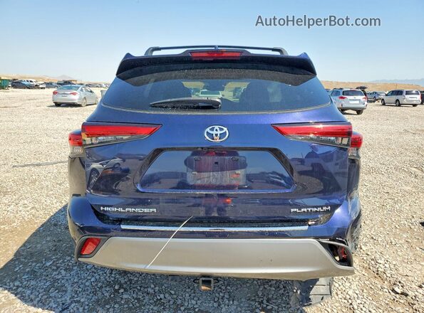 5TDFZRAH3NS100025 2022 TOYOTA HIGHLANDER Blue Rear view