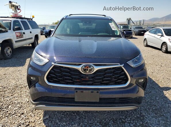 5TDFZRAH3NS100025 2022 TOYOTA HIGHLANDER Blue Front view