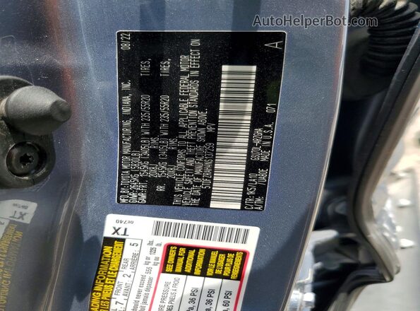 5TDFZRAH4NS137259 2022 TOYOTA HIGHLANDER Blue Widok naklejki z numerem VIN