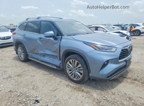 5TDFZRAH4NS137259 2022 TOYOTA HIGHLANDER Blue Przód prawy